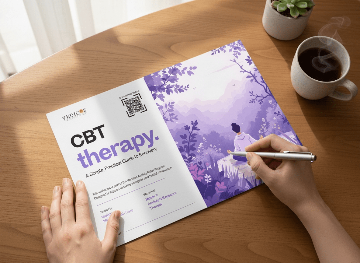 Anxiety Relief Pack | Ayurvedic Medicine + CBT Therapy - for Worry & Restlessness - Vedicos