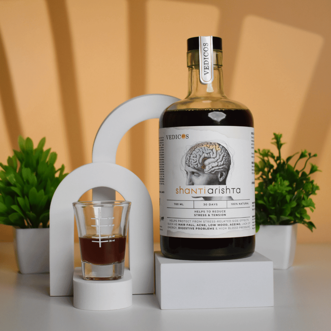 Stress Relief Pack | Ayurvedic Medicine + CBT therapy - for Overthinking & Mental Calm - Vedicos